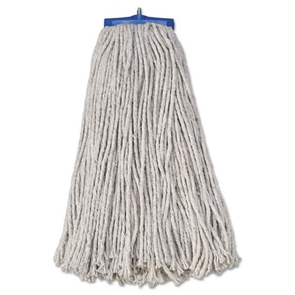 Pinpoint BWK 20 oz Economical Lie-Flat MOP Head - White, Cotton Fiber, 12PK PI1922893 - main